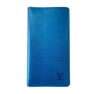 🔥LOW START🔥 Louis Vuitton Notebook Agenda Planner Poche Cover Blue Epi Leather